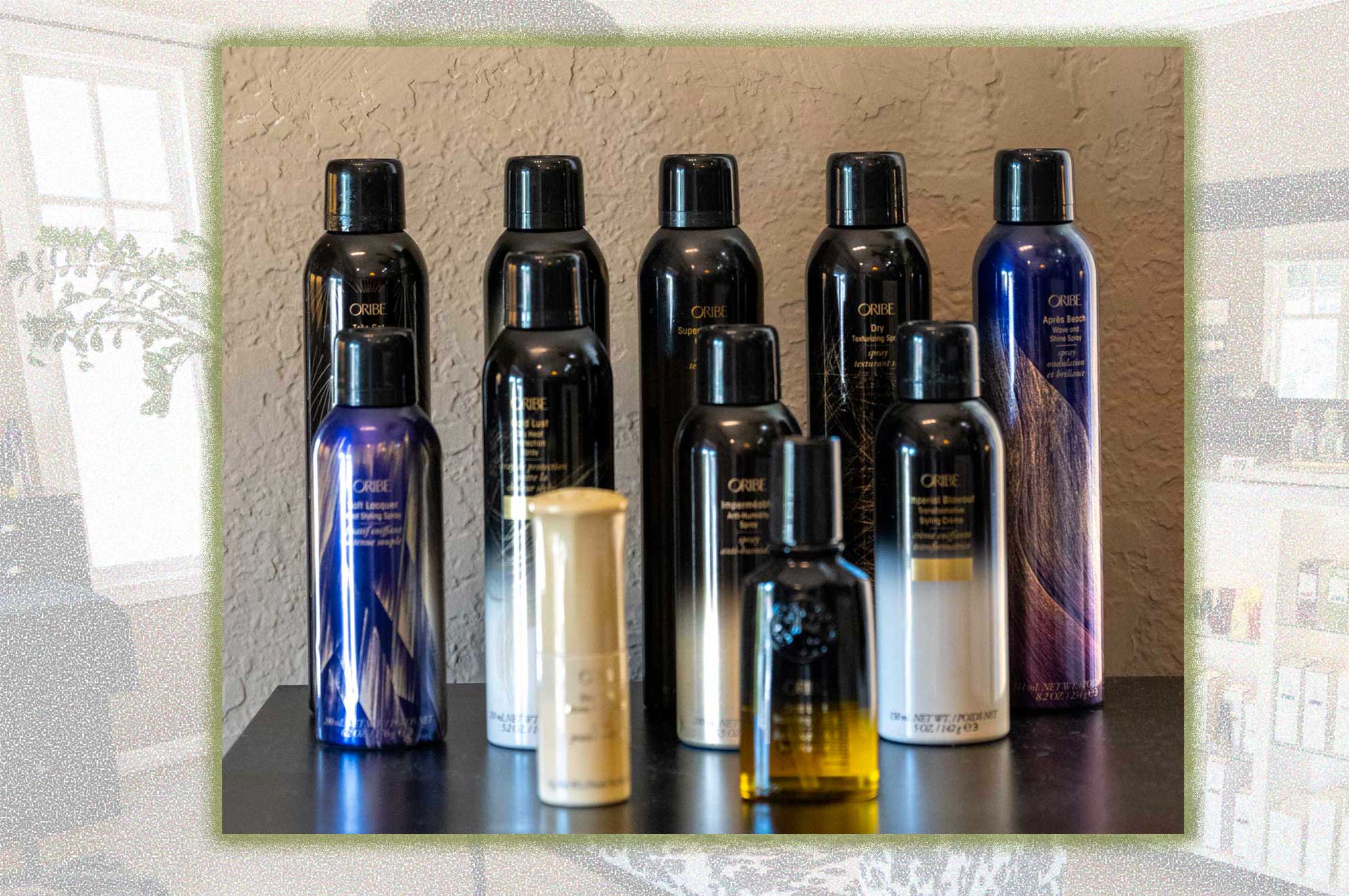 Top of the line products features at the Milinda Perry Salon